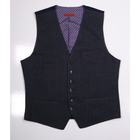 Ted Baker Gray Herringbone Vest Gilet 4/XL - Picture 1 of 7
